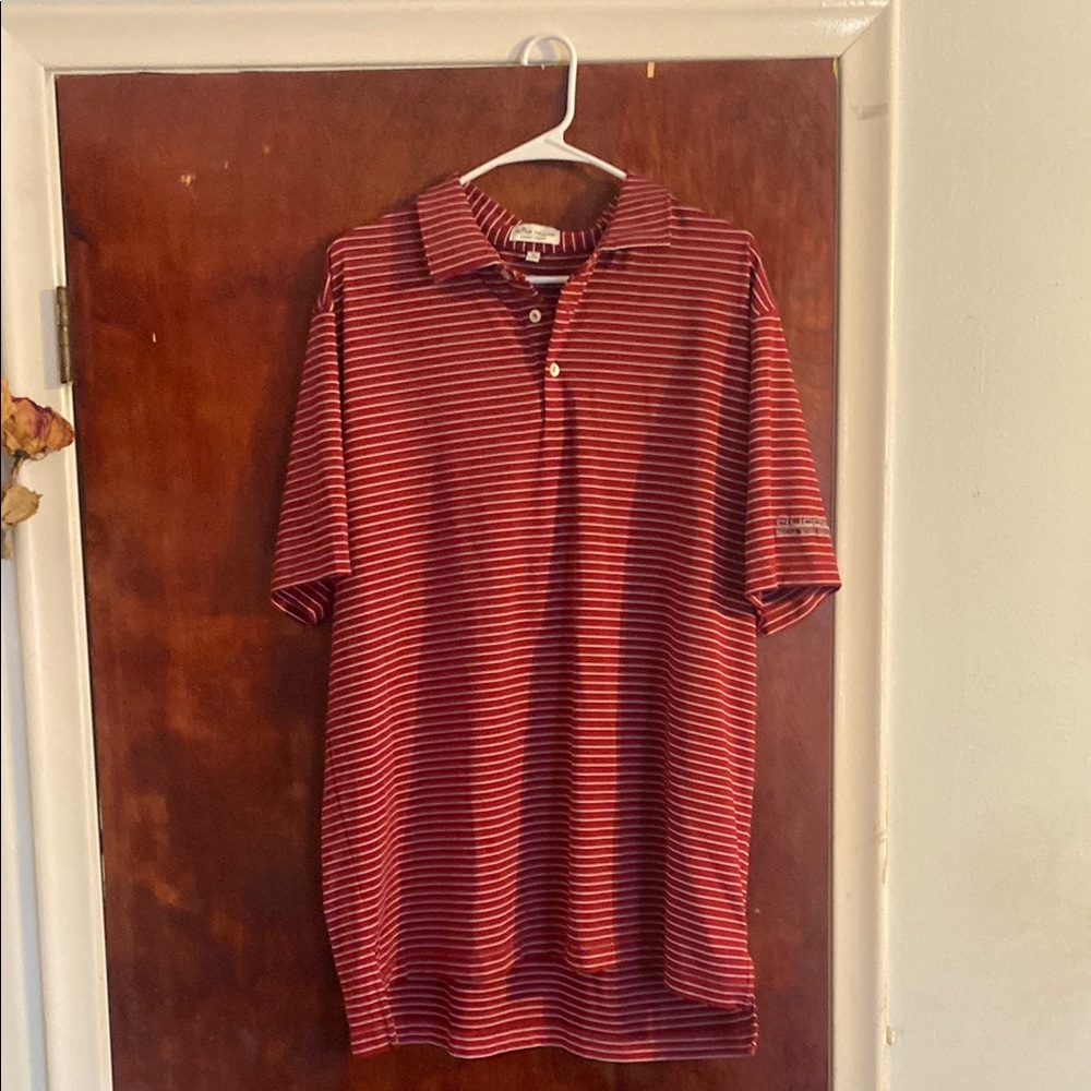 Peter Millar Striped Red Polo Shirt - summer comfort